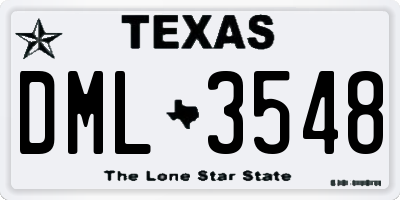 TX license plate DML3548