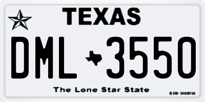 TX license plate DML3550