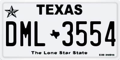 TX license plate DML3554