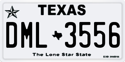 TX license plate DML3556