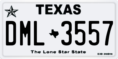 TX license plate DML3557