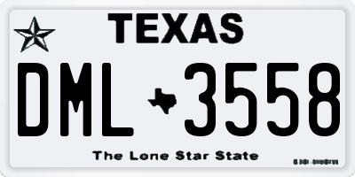 TX license plate DML3558