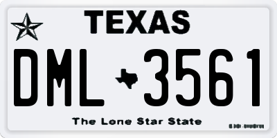TX license plate DML3561