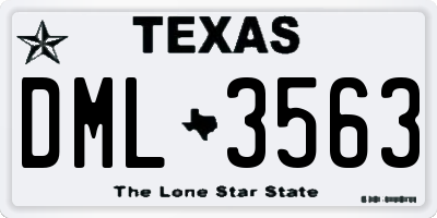 TX license plate DML3563