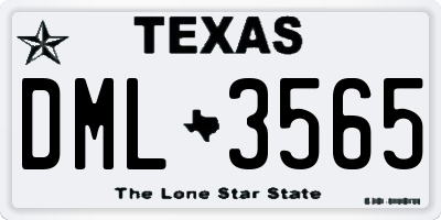 TX license plate DML3565