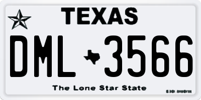 TX license plate DML3566