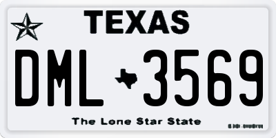 TX license plate DML3569