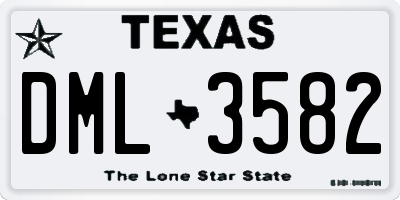 TX license plate DML3582
