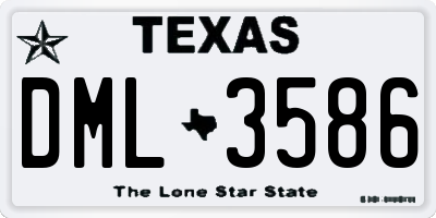 TX license plate DML3586
