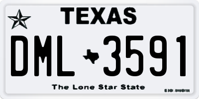 TX license plate DML3591