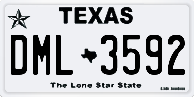 TX license plate DML3592