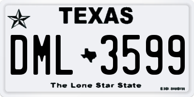 TX license plate DML3599