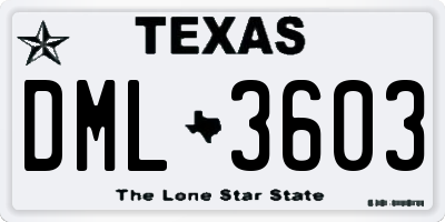 TX license plate DML3603