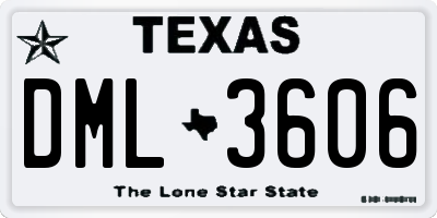 TX license plate DML3606