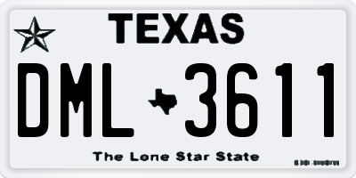TX license plate DML3611