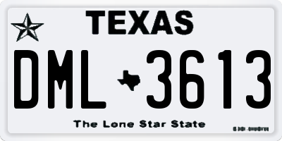TX license plate DML3613
