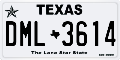 TX license plate DML3614