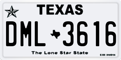 TX license plate DML3616