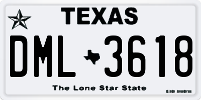 TX license plate DML3618