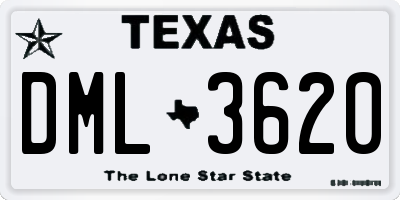 TX license plate DML3620