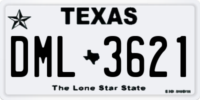 TX license plate DML3621