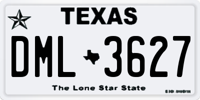 TX license plate DML3627