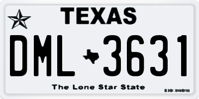 TX license plate DML3631