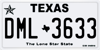 TX license plate DML3633