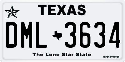 TX license plate DML3634