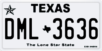 TX license plate DML3636