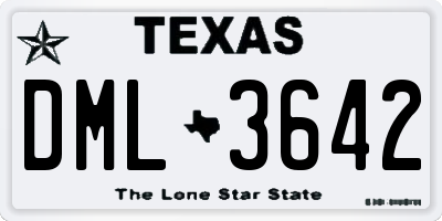 TX license plate DML3642