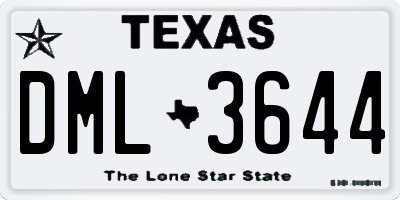 TX license plate DML3644