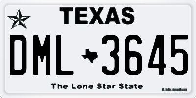 TX license plate DML3645