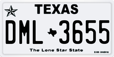 TX license plate DML3655