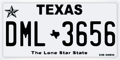 TX license plate DML3656