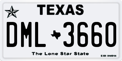TX license plate DML3660