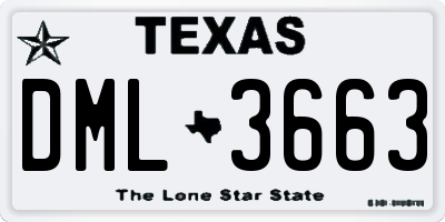 TX license plate DML3663