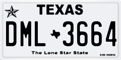 TX license plate DML3664