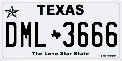 TX license plate DML3666