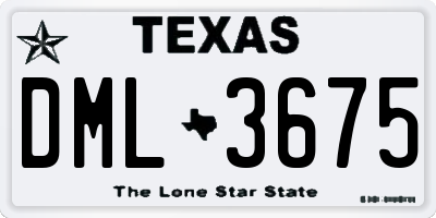 TX license plate DML3675