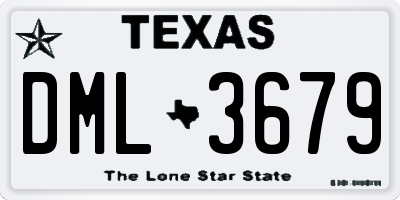 TX license plate DML3679