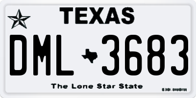 TX license plate DML3683