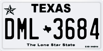 TX license plate DML3684