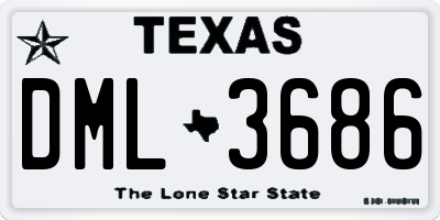 TX license plate DML3686