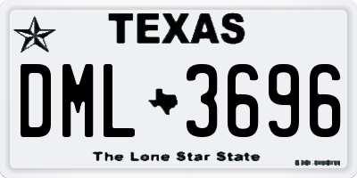 TX license plate DML3696