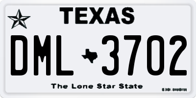 TX license plate DML3702