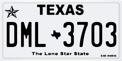 TX license plate DML3703