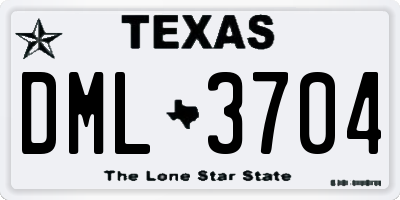 TX license plate DML3704