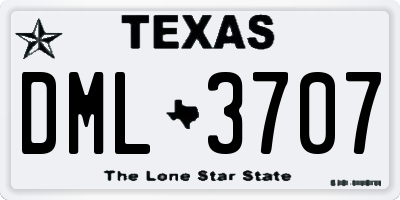 TX license plate DML3707