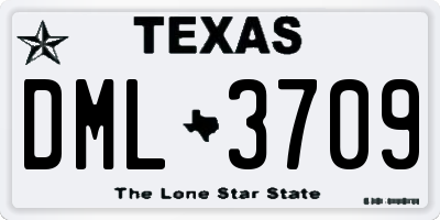 TX license plate DML3709